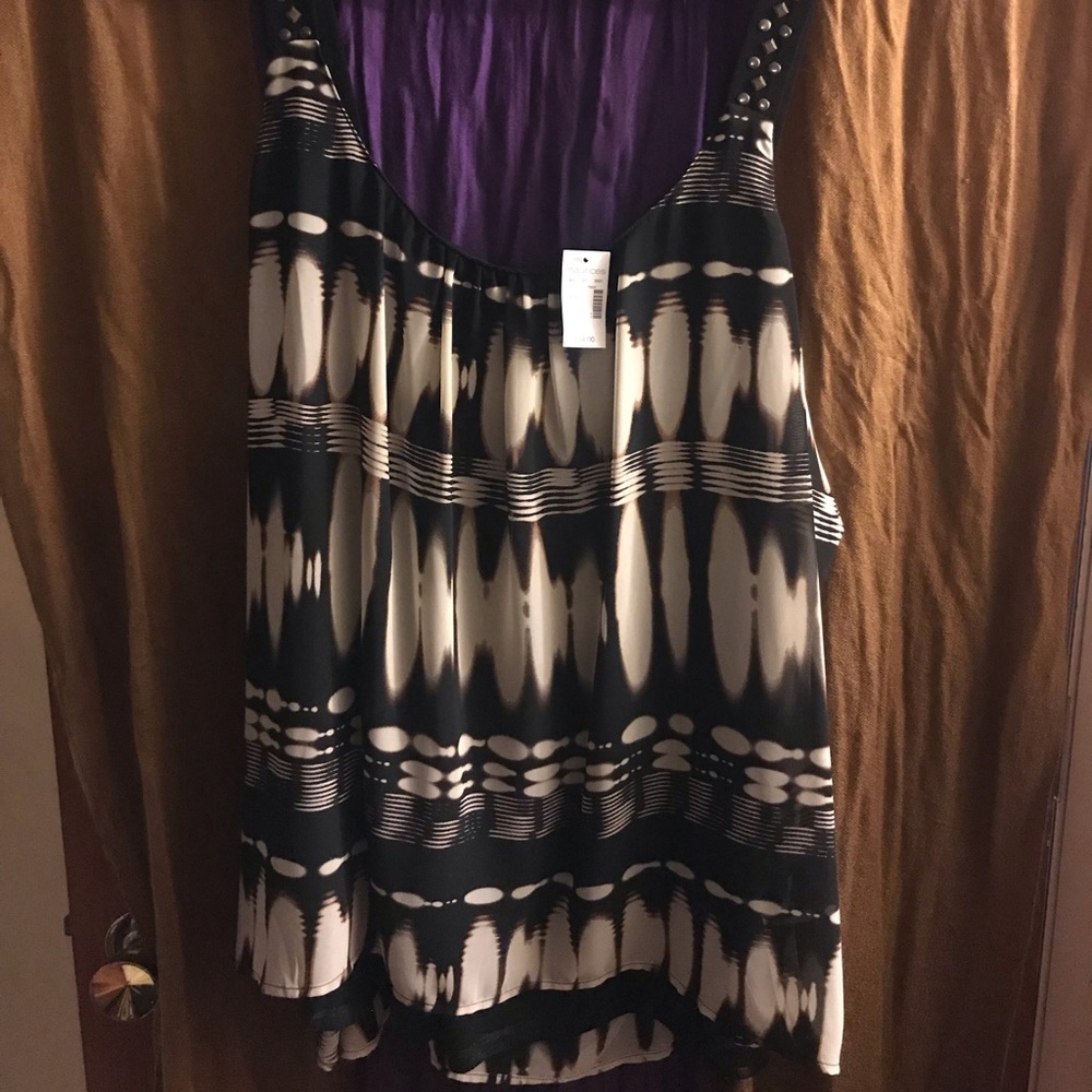 NWT Maurice’s - Blk&Cream&Brown Top - Sz. 4